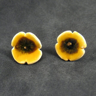 Kolczyki ceramiczne żółte kwiatki