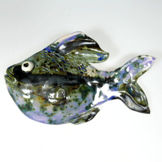 Ryba ceramiczna czarno-fioletowa