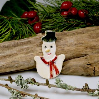 Zawieszka ceramiczna Bałwanek, ozdoba na choinkę