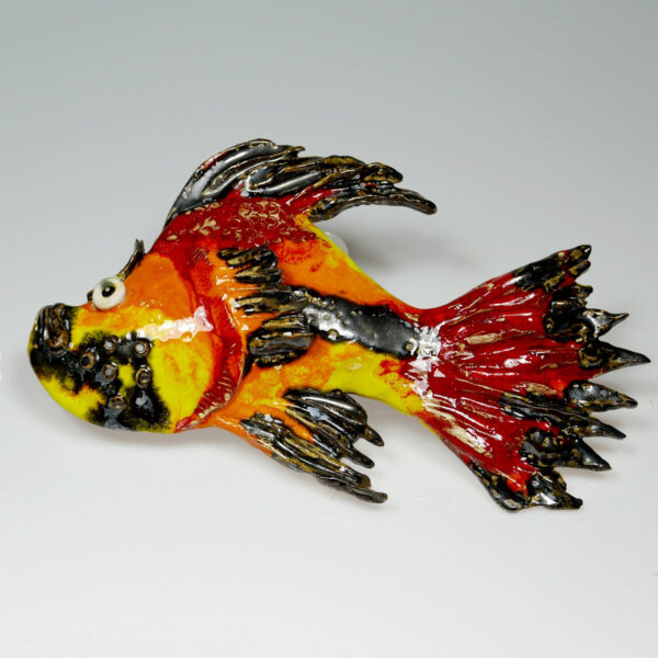 Wielobarwna dekoracyjna rybka ceramiczna