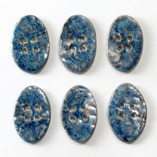 Guzik ceramiczny owalny niebiesko-granatowy, wyjątkowy