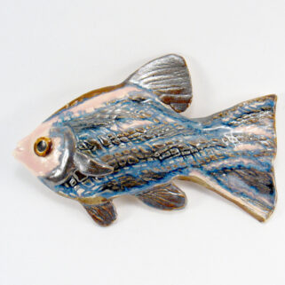 Ryba ceramiczna szaro-niebieska, prezent dla miłośnika ryb