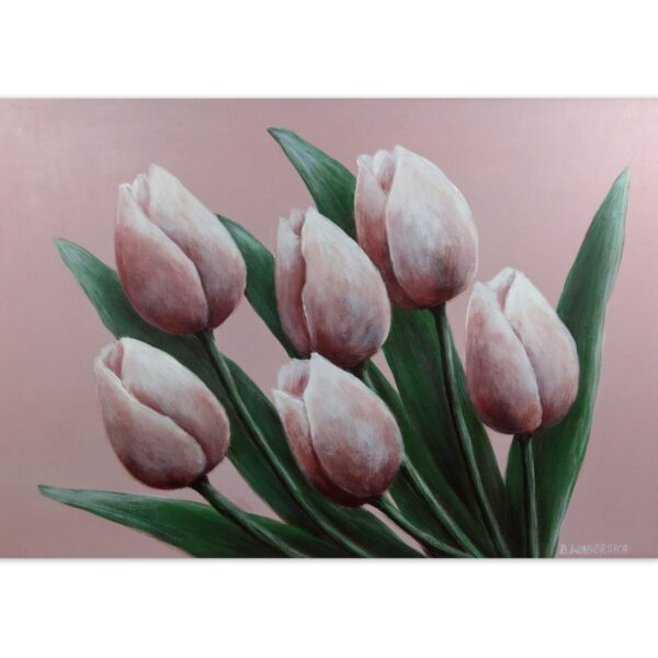Sześć tulipanów - akryl na płycie HDF - Dorota Waberska