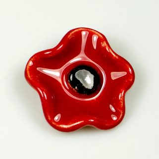 Czerwony Mak broszka ceramiczna