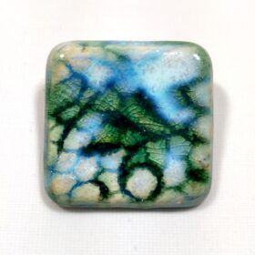 Broszka ceramiczna - Zielono turkusowa