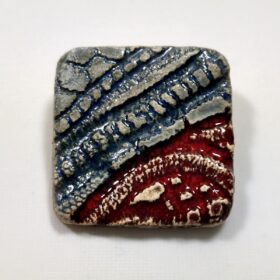 Broszka ceramiczna - Czerwień i Granat