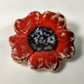 Broszka ceramiczna - Ognisty Kwiat