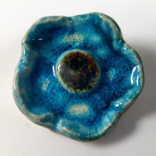 Broszka ceramiczna - Turkusowy Kwiat