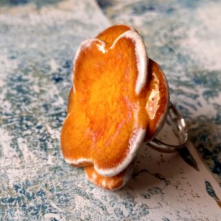 Pierścionek ceramiczny - Pomarańczowy Blask