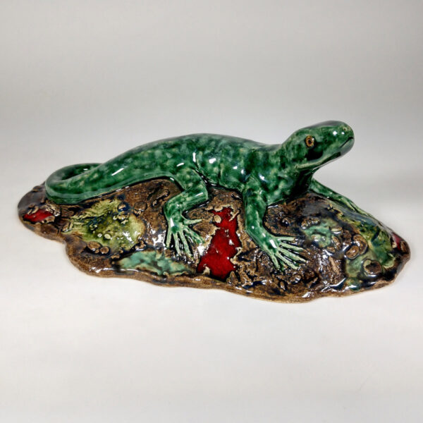 Zielona Jaszczurka - figurka ceramiczna