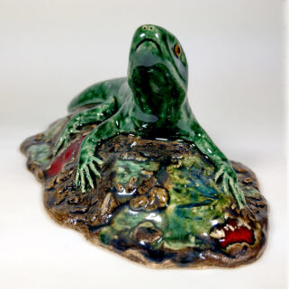 Zielona Jaszczurka - figurka ceramiczna