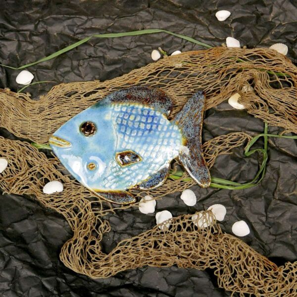 Ryba ceramiczna - Błękitna Łuska, prezent dla rybaka