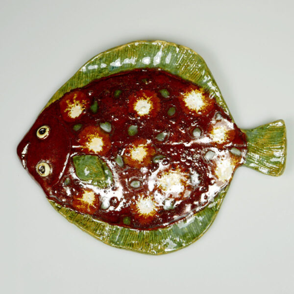 Ryba ceramiczna Miedziana Flądra, prezent dla rybaka