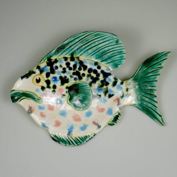 Ceramiczna ryba, ręcznie robiona dekoracja ściany
