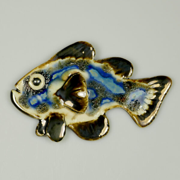 Niebieska rybka ceramiczna dekoracyjna