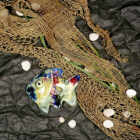 Rybka ceramiczna - Wielokolorowa, dekoracja na ścianę