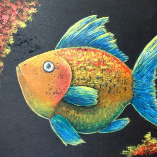 Wielobarwna Ryba - obraz akrylowy