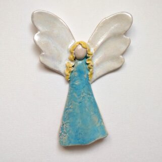 Anioł ceramiczny - Błękitny