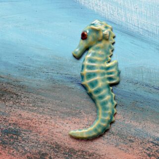 Mały konik morski Błękitny ręcznie wykonany z gliny