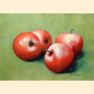 Obraz akrylowy - Czerwone Jabłuszka ręcznie malowany farbami akrylowymi Dorota Waberska