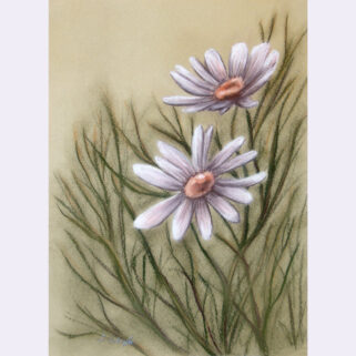 Sucha pastela Polne Kwiaty obraz namalowany ręcznie na papierze Dora Decora