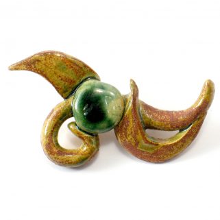 Broszka ceramiczna Zielone Oczko