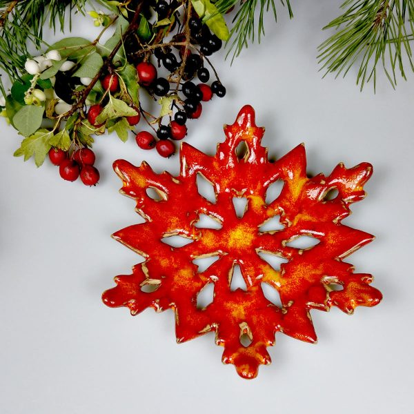 Ceramiczna Świąteczna Czerwona Gwiazda, prezent na święta