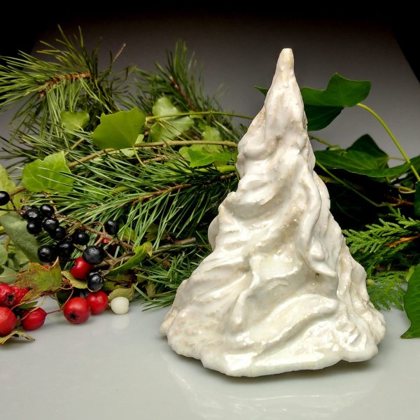 Ręcznie wykonana ozdoba świąteczna biała choinka