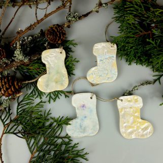 Buty Świętego Mikołaja zawieszki ceramiczne na choinkę
