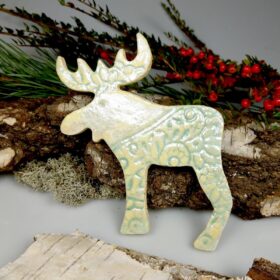 Renifer ceramiczny w Turkusach prezent na święta