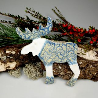 Renifer ceramiczny wiszący dekoracja na Boże Narodzenie