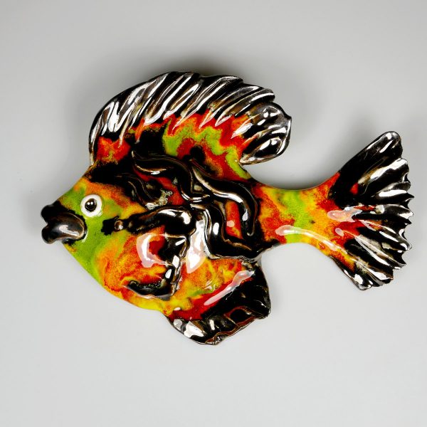 Ryba ceramiczna Rajska bajecznie kolorowa dekoracja pokoju