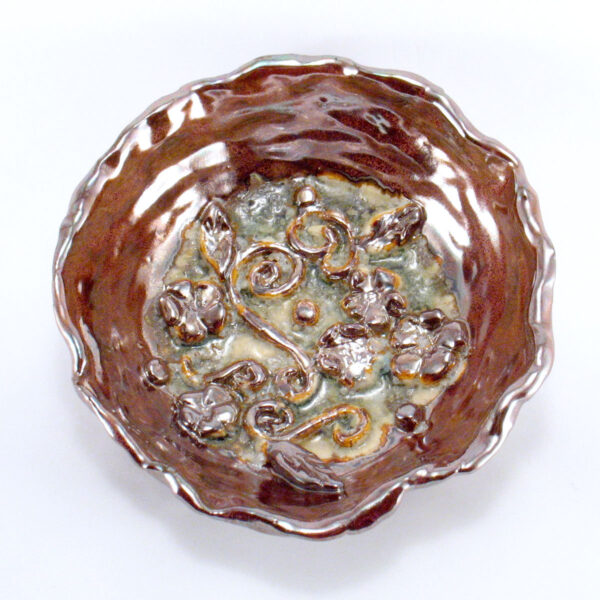 Dekoracyjna brązowa miska ceramiczna