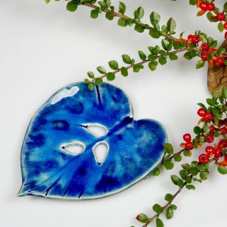 Dekoracyjny niebieski liść mydelniczka