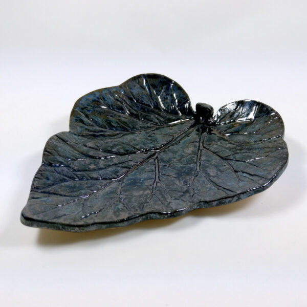 Patera ceramiczna czarny liść