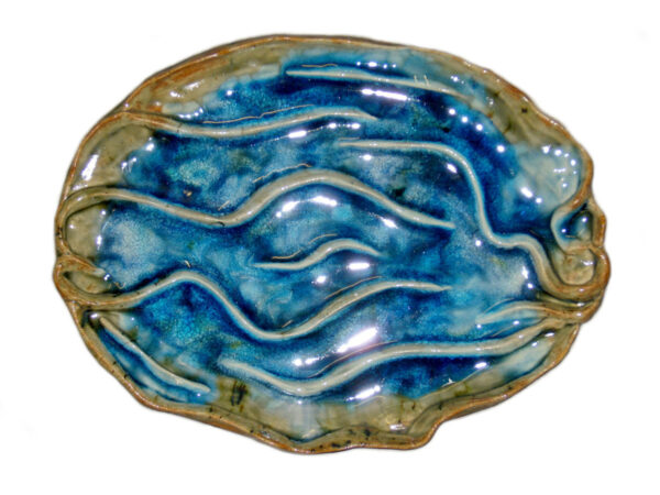 Oryginalna błękitna patera ceramiczna