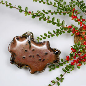 Czekoladowa mydelniczka ceramiczna