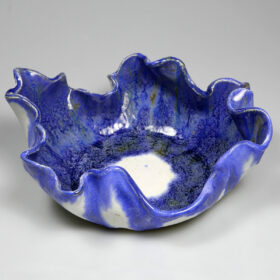 Miska ceramiczna chabrowa, unikatowa dekoracja 