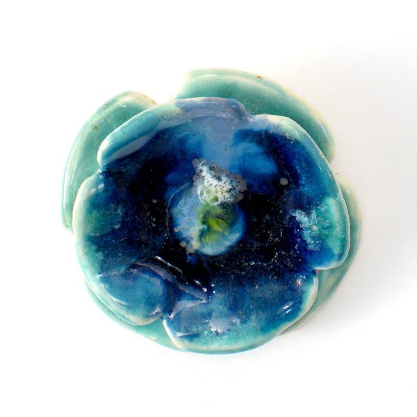 Broszka ceramiczna Błękitny Kwiat