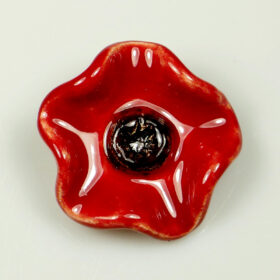 Broszka ceramiczna Czerwony Maczek