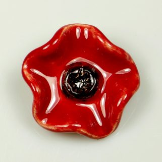 Broszka ceramiczna Czerwony Maczek