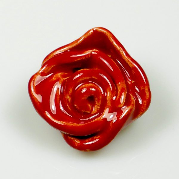 Broszka ceramiczna Czerwona Róża