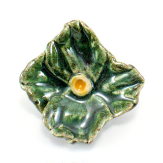 Zielony Kwiat broszka ceramiczna