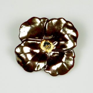 Broszka ceramiczna Metaliczny Kwiat