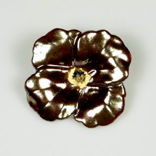 Broszka ceramiczna Metaliczny Kwiat