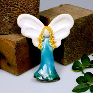 Aniołek ceramiczny Subtelny, prezent dla dziecka, pamiątka