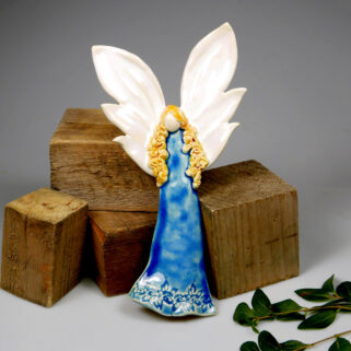 Anioł Niebiański - płaskorzeźba ceramiczna, prezent
