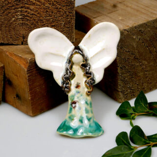 Aniołek Życzliwy - zawieszka ceramiczna na ścianę, prezent
