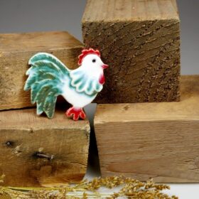 Kogucik ceramiczny Przyjazny, do dekoracji ściany dla dziecka