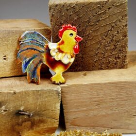 Kogucik ceramiczny Kolorowy, ozdoba na ścianę